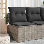 vidaXL Tuinstoel zonder armleuning met kussens poly rattan, Tuin en Terras, Verzenden, Nieuw