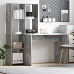 vidaXL Bureau met plank Beton Grijs 138,5 x 55 x 143 cm, Huis en Inrichting, Verzenden, Nieuw