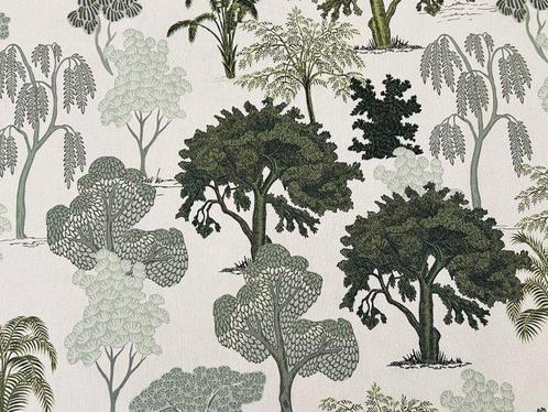 Elegante natuurlijke stof: katoenen meubelstof met exotisch, Antiek en Kunst, Antiek | Tapijten, Tafelkleden en Textiel