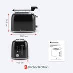 2dekans | KitchenBrothers Broodrooster met Tostiklemmen -, Elektronische apparatuur, Ophalen of Verzenden, Nieuw