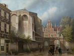 Joseph Bles (1825-1875) - Sun and rain on a church square