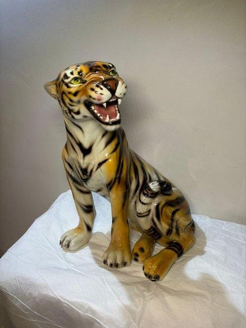 Bassano - Statue, Leopardo artigianale - 49 cm - Céramique, Antiek en Kunst, Kunst | Designobjecten