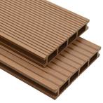 vidaXL Terrasplanken HKC met accessoires 25 m² 4 m teak, Doe-het-zelf en Bouw, Verzenden, Nieuw