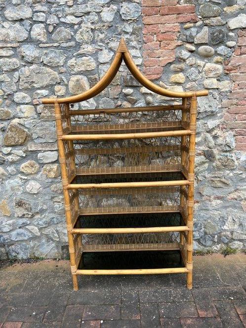 Étagère - Bamboe, Glas, Antiek en Kunst, Kunst | Designobjecten