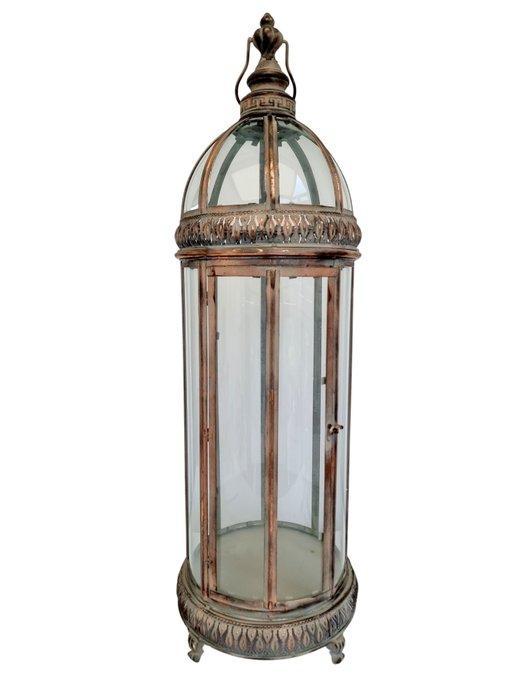 XL - 90 cm - Lantaarn - Glas, Metaal, Antiquités & Art, Curiosités & Brocante