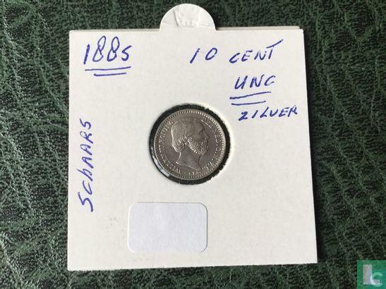 Nederland 10 cents 1885, Postzegels en Munten, Munten | Nederland, Losse munt, 10 cent, Goud, Zilver, Verzenden
