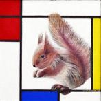 Jos Verheugen - Free after Mondrian, with squirrel (M855), Antiquités & Art, Art | Peinture | Moderne