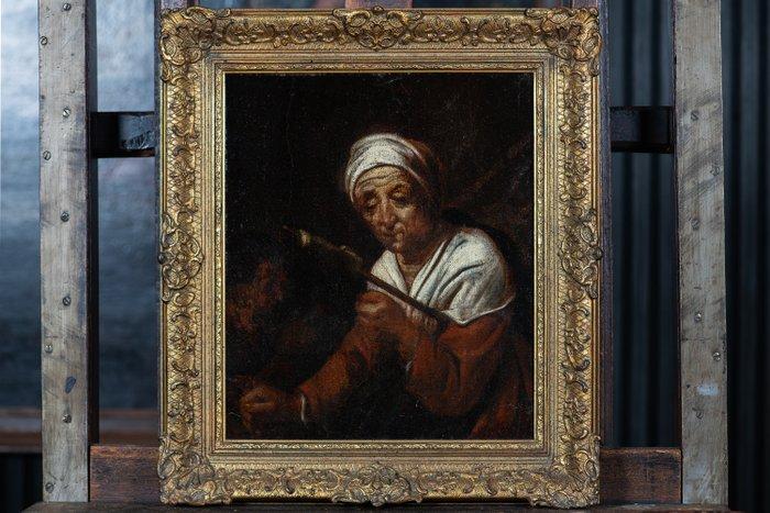 Joos van Craesbeeck (1606-1660), Kring van - Vrouw met de, Antiek en Kunst, Kunst | Schilderijen | Klassiek