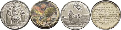 Zinn-steckmedaille 1817 Wuerttemberg Wilhelm I 1816-1864, Postzegels en Munten, Penningen en Medailles, Verzenden