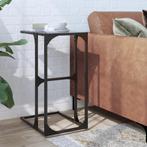 vidaXL Bijzettafel met zwart glazen blad 40x30x61,5 cm staal, Huis en Inrichting, Tafels | Bijzettafels, Verzenden, Nieuw