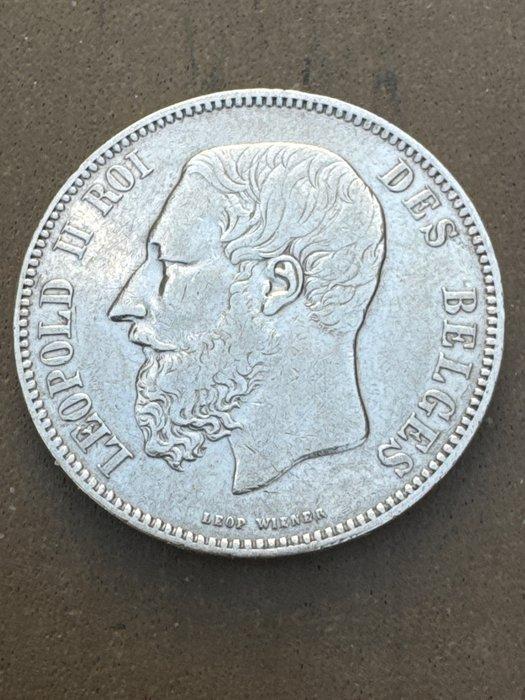 België. Leopold II. 5 Francs 1867 met punt achter waarde., Postzegels en Munten, Munten | Nederland