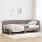 vidaXL Hoek Bed Frame met matras met hoofdeinde Taupe 90 x, Verzenden, Nieuw