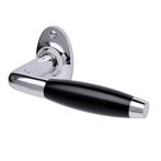 Retro Deurklink Klassiek nikkel met ovale rozetten geveer..., Ophalen of Verzenden, Klink of Kruk