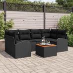 vidaXL Tuinbank Set 7 pcs Zwart, Verzenden, Nieuw