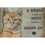 Wandbord Katten - A House Is Not A Home Without A Genger Cat