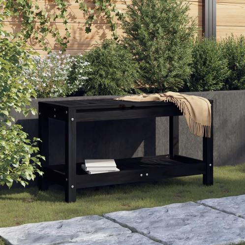 vidaXL Banc de jardin noir 82,5x35x45 cm bois massif de, Jardin & Terrasse, Ensembles de jardin, Neuf, Envoi