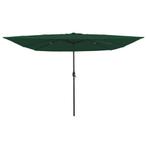vidaXL Vierkante Tuinparasol met LED-verlichting 295x245 cm, Verzenden, Nieuw