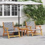 vidaXL Tuinstoelen met Tafel 3-delige Set Zwart en Wit, Tuin en Terras, Tuinstoelen, Verzenden, Nieuw
