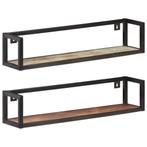 vidaXL Wandschappen 2 st 80 cm massief gerecycled hout, Huis en Inrichting, Kasten | Wandmeubels, Verzenden, Nieuw