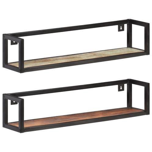vidaXL Wandschappen 2 st 80 cm massief gerecycled hout, Huis en Inrichting, Kasten | Wandmeubels, Nieuw, Verzenden