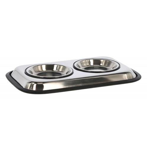 Rvs eetbak duo - afmeting 37x23x3cm - kerbl, Dieren en Toebehoren, Overige Dieren-accessoires, Nieuw