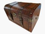 Kist - Hout, Leder, Metaal - Houten schatkit