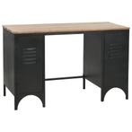 vidaXL Bureau 120x50x76 cm massief vurenhout en staal, Huis en Inrichting, Bureaus, Verzenden, Nieuw
