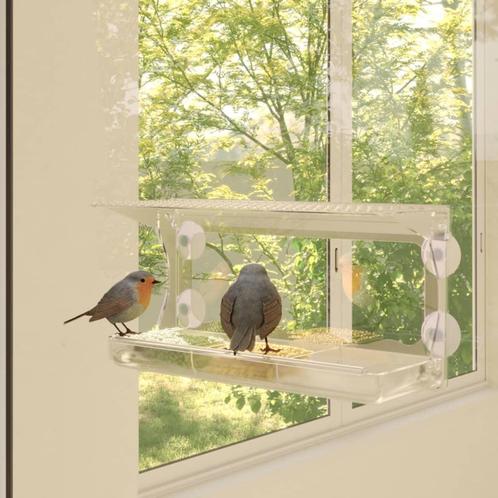 vidaXL Mangeoires Ã  oiseaux de fenÃªtre 2 pcs Acrylique, Dieren en Toebehoren, Vogels | Toebehoren, Verzenden