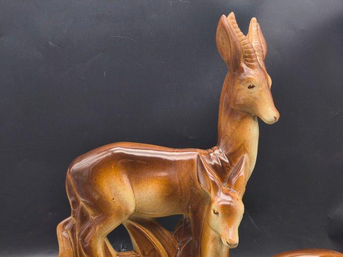 Saint Clement - Ch. Lemenceau - Beeld, Antilopes - 43 cm -, Antiquités & Art, Antiquités | Verre & Cristal