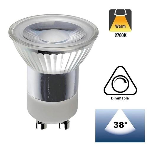 MR11 (35mm) GU10 LED Spot 3w | Dimbaar | 2700K Warm Wit, Huis en Inrichting, Lampen | Spots, Led, Nieuw, Glas, Plafondspot of Wandspot