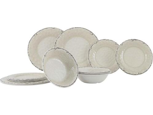 Gimex - Stone Line - Servies - Sand - 12-Delig, Huis en Inrichting, Woonaccessoires | Overige, Zo goed als nieuw, Verzenden