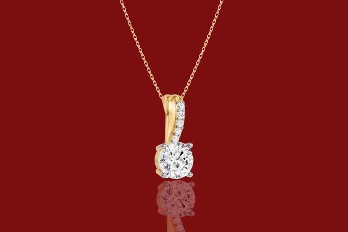 Halsketting - 14 karaat Geel goud - 2.04ct. tw. Diamant, Handtassen en Accessoires, Kettingen