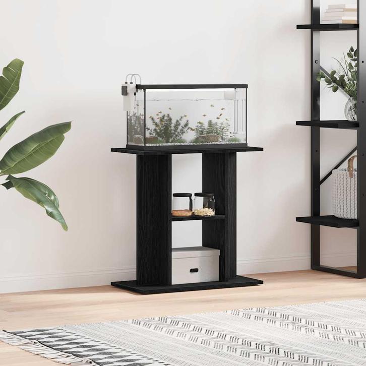 vidaXL Aquariumstandaard Zwart Eiken 60x30x60 cm Bewerkt, Dieren en Toebehoren, Vissen | Aquaria en Toebehoren, Nieuw, Verzenden