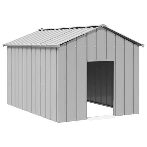 vidaXL Hondenhok met dak 113x153x101 cm gegalvaniseerd staal, Dieren en Toebehoren, Hondenhokken, Nieuw, Verzenden