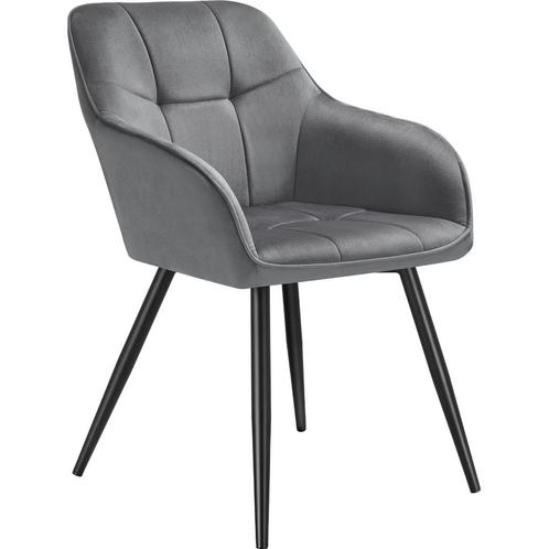 tectake Eetkamerstoel Marilyn, fluweeloptiek, gestikt patroo, Huis en Inrichting, Stoelen, Verzenden