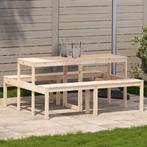 vidaXL Picknicktafel 160x134x75 cm massief grenenhout, Tuin en Terras, Tuintafels, Verzenden, Nieuw