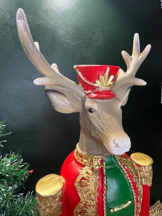 Beeld, Staand hert - Kerstversiering - 58 cm - polyresin, Antiek en Kunst, Curiosa en Brocante