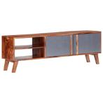vidaXL Tv-meubel 140x30x45 cm massief hout grijs, Verzenden, Nieuw
