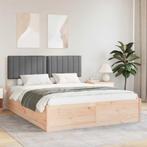 vidaXL Bedframe met Gevoerde Hoofdbord Donkergrijs 150 x 200, Huis en Inrichting, Slaapkamer | Bedden, Verzenden, Nieuw