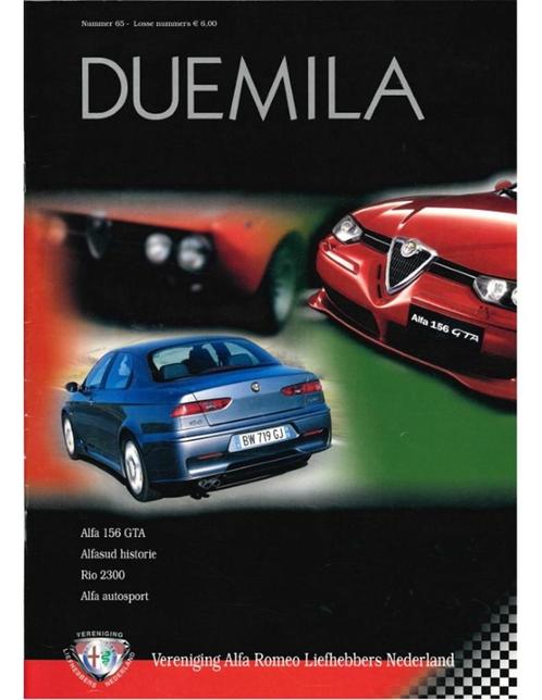 2002 ALFA ROMEO CLUB DUEMILA MAGAZINE 65 NEDERLANDS, Boeken, Auto's | Folders en Tijdschriften, Ophalen of Verzenden