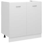 vidaXL Wastafelonderkast Lyon 80x46x81,5 cm bewerkt hout wit, Huis en Inrichting, Verzenden, Nieuw