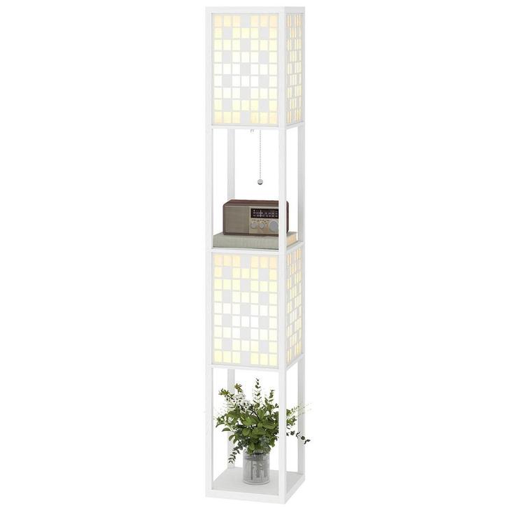 Staande lamp - Modern design - Met planken - Zwart, Huis en Inrichting, Lampen | Vloerlampen, Nieuw, Stof, Ophalen of Verzenden