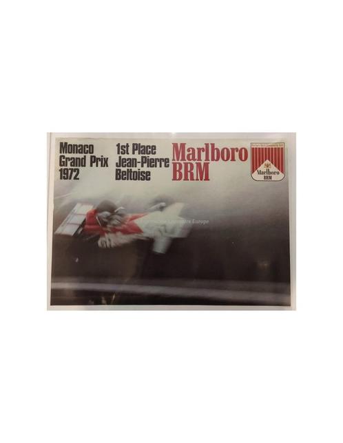 1972 GRAND PRIX MONACO MARLBORO BRM ORIGINELE POSTER, Livres, Autos | Brochures & Magazines