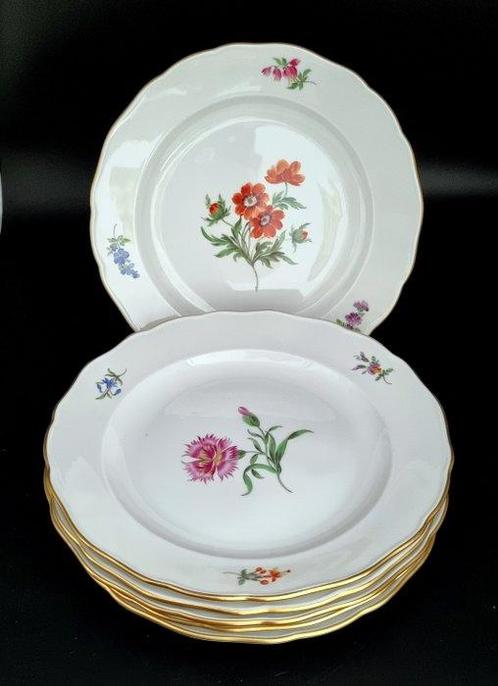 Meissen - Service de table - Décoration florale 6 x, Antiek en Kunst, Antiek | Meubels | Tafels