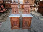 Tafel (2) - Hout - Nachtkastjes met verhoogd blad, Antiek en Kunst