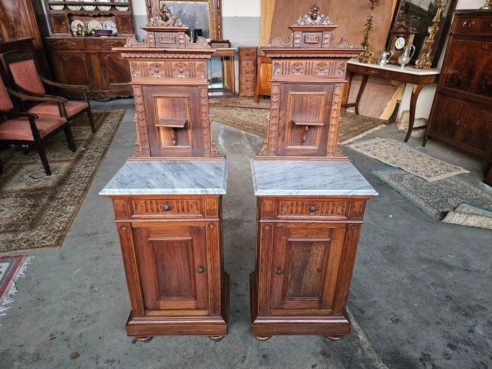 Tafel (2) - Hout - Nachtkastjes met verhoogd blad, Antiek en Kunst, Antiek | Overige Antiek