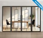 Dubbele stalen taatsdeur met glaspanelen Zwart 5 Vlaks Helde, Doe-het-zelf en Bouw, Deuren en Vliegenramen, Nieuw, Metaal, Overige typen