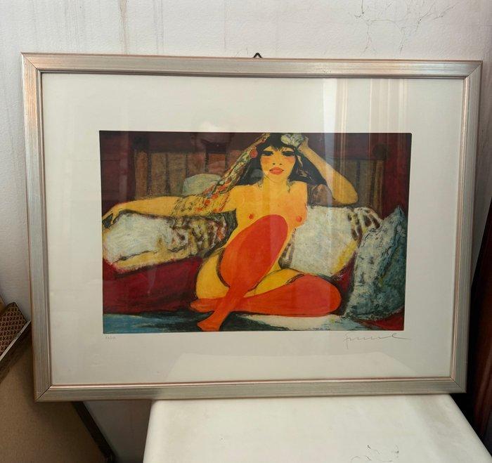 Salvatore Fiume (1915-1997) - Odalisca dalle calze rosse, Antiek en Kunst, Antiek | Overige Antiek