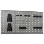 vidaXL Gaatjespaneel wandgemonteerd 3 st 40x58 cm staal, Doe-het-zelf en Bouw, Verzenden, Nieuw