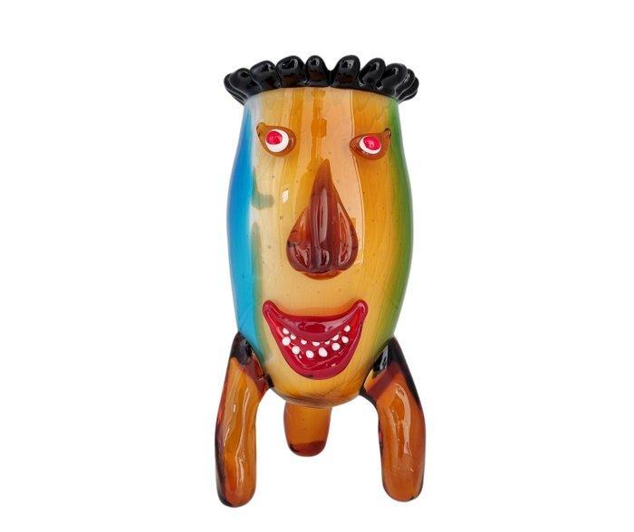 Beeldje - Glazen bloempot - Glas, Antiek en Kunst, Kunst | Designobjecten